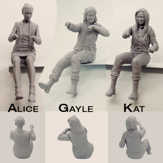 All Seated Drivers and Passenger Figures - 1/24th Scale (75mm Scale) - KFS-361-372