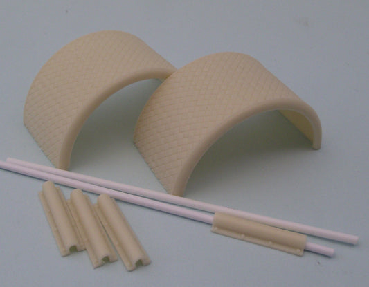 Twin Tyre Half Round Chequer Plate Wings with Brackets and Stays - KFS-291 (TQ31)