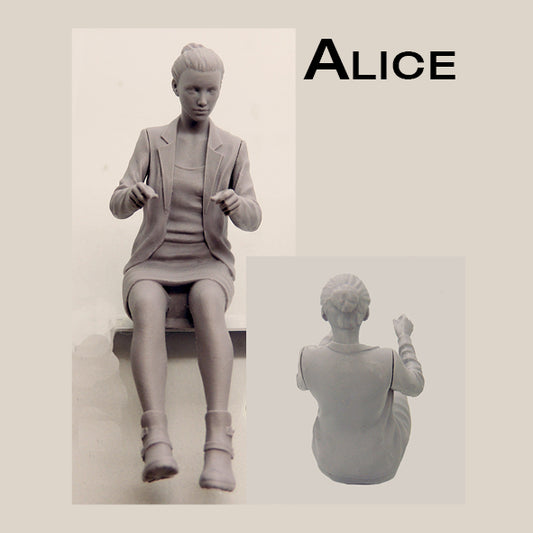 Seated Female Figure - 1/24th Scale (75mm Scale) - KFS-361,367&371