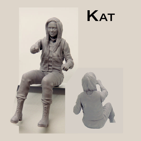 Seated Female Figure - 1/24th Scale (75mm Scale) - KFS-361,367&371