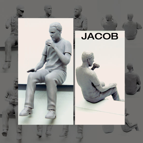 Seated Male Figures - 1/24th Scale (75mm Scale) - KFS-362-370