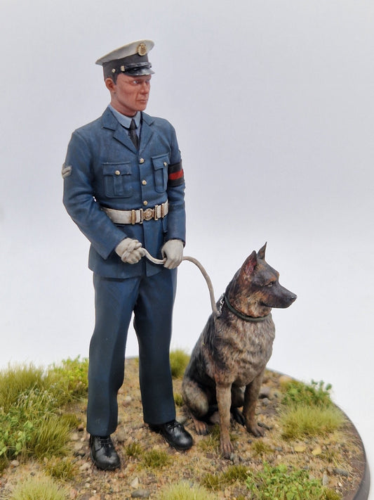RAFP Dog Handler and German Shepherd (Painted)