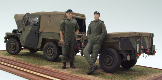 Pair of Soldiers - Relaxed Working Dress & Mechanic - 1/24th Scale (75mm Scale) KFS219+221(TQ148-9)